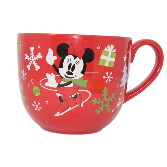 Disney Other - Disney Store Ice Skating Christmas Minnie Mouse Christmas Large Coffee Mug